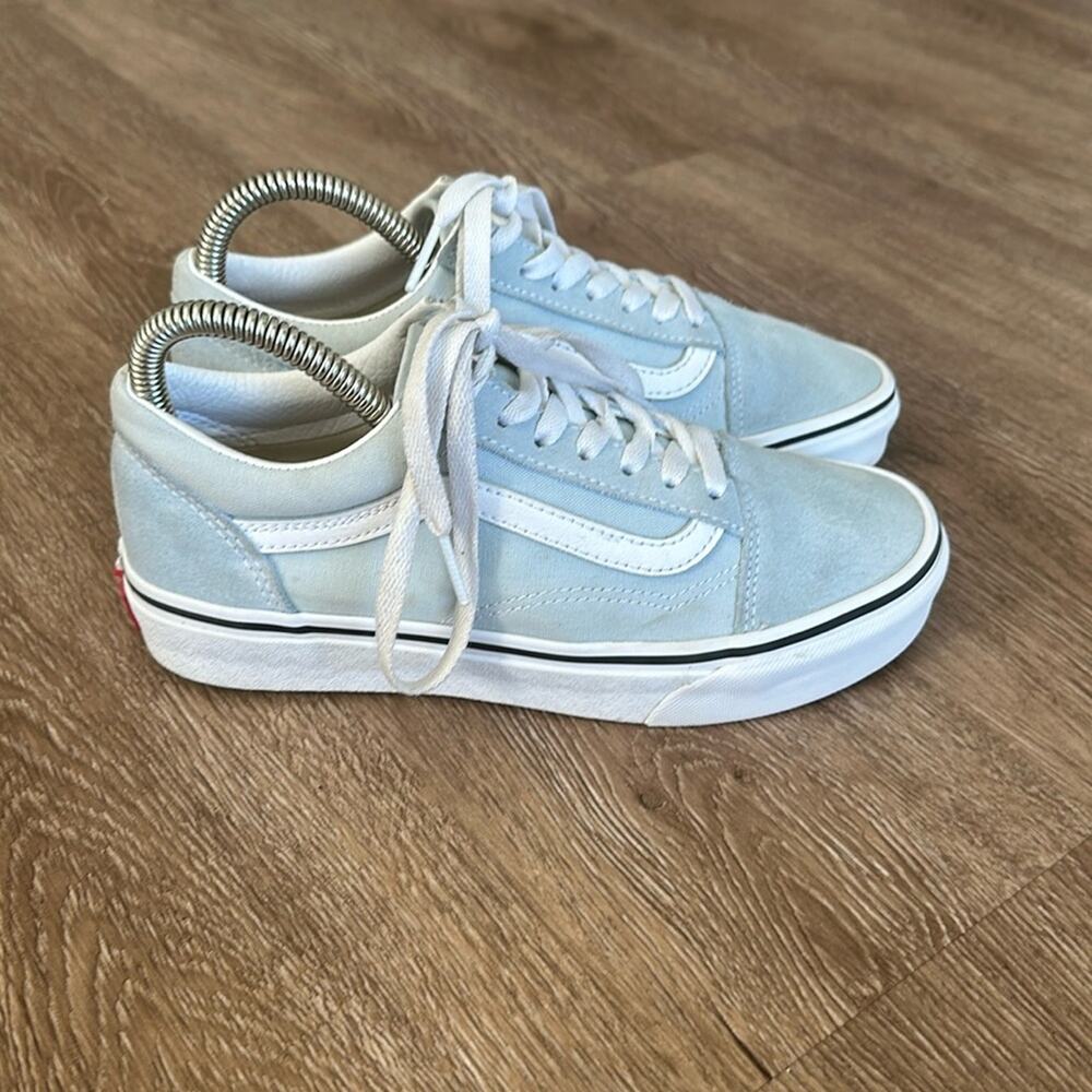 Vans Old Skool Sneakers Baby Blue‎ & White Size 6.5